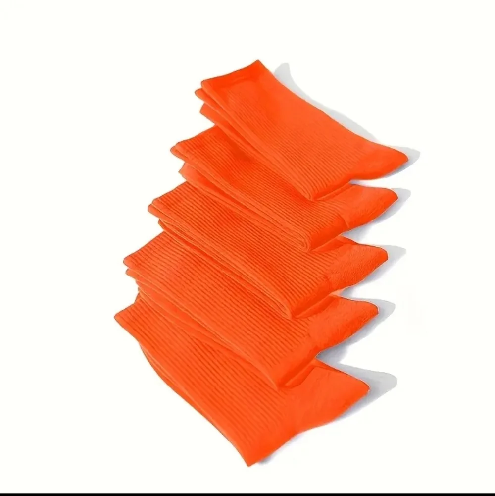 5pr Fluorescent Orange Crew Socks, OS